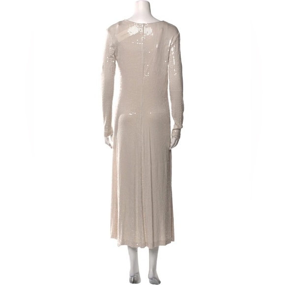 By Malene Birger cream sequin Rochelle long sleeve jersey maxi dress - XS - Picture 7 of 7
